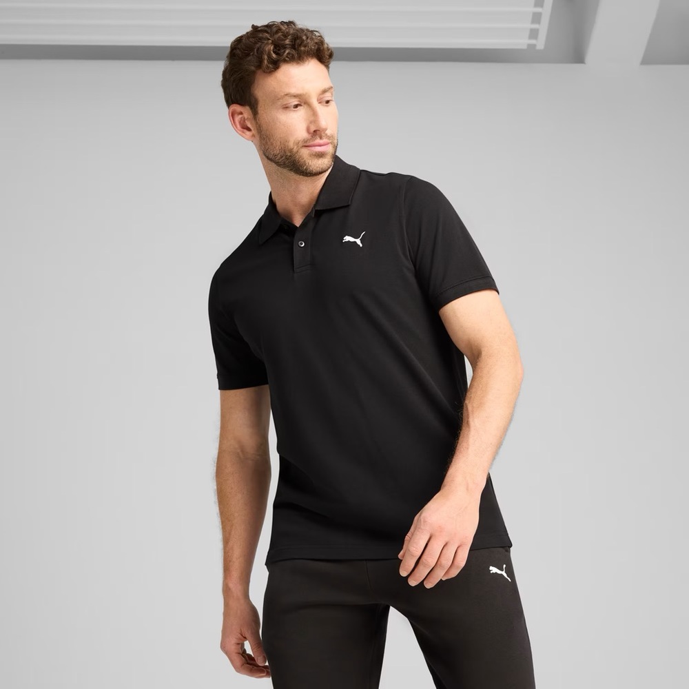 Puma Men’s Sport Lifestyle Classic Pique Polo in Black, size Large